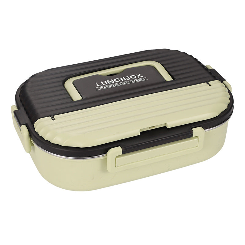 Microwaveable beige lunch box with black lid, 304 stainless steel heat-preserve container on Tampa Home & Garden Store