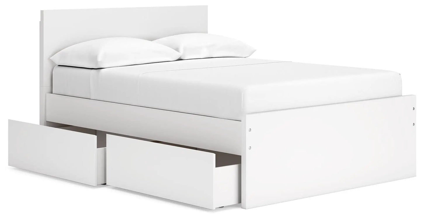 Onita Panel Platform Bed with white finish and under-bed drawers by Unique Piece Furniture on Tampa Home & Garden Store