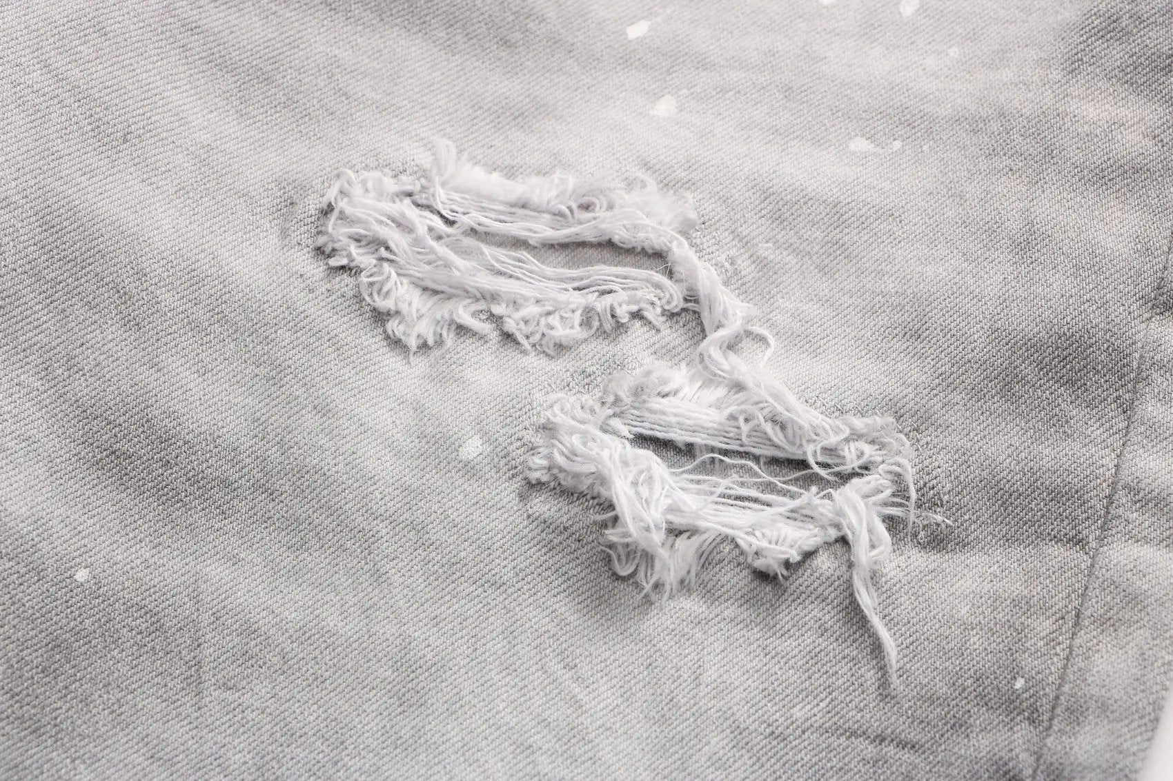 Grey Hong Kong Feng Shui Wash Slag men's jeans with distressed frayed rips by FlipStylezLLC on Tampa Home & Garden Store