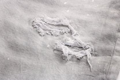 Grey Hong Kong Feng Shui Wash Slag men's jeans with distressed frayed rips by FlipStylezLLC on Tampa Home & Garden Store