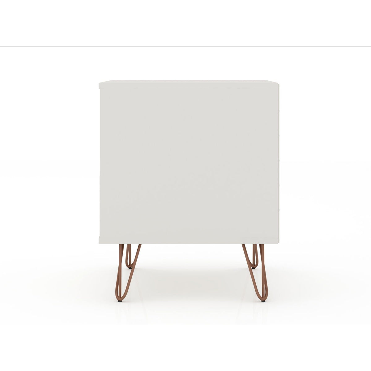 2-drawer accent nightstand white finish with durable splayed metal legs on Tampa Home & Garden Store