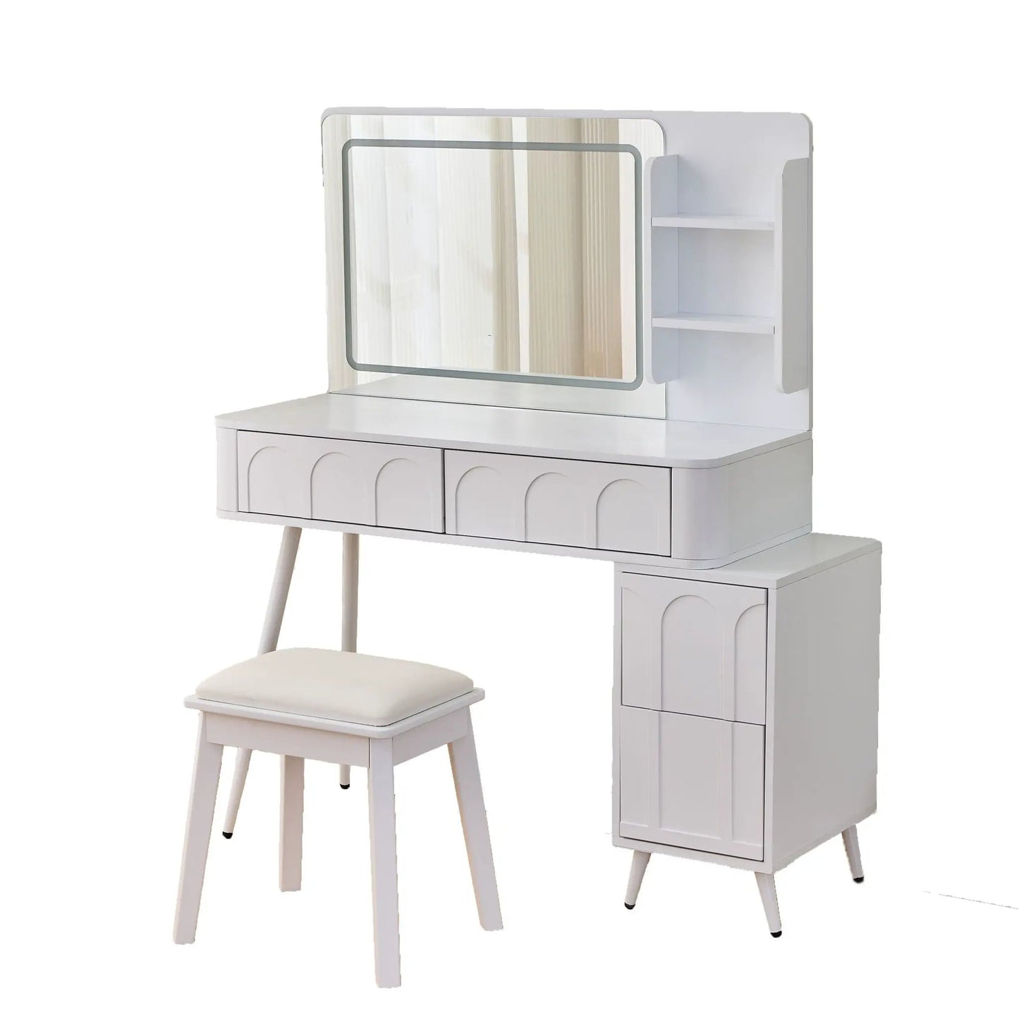 Modern Makeup Vanity Desk With LED Mirror