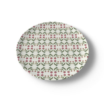 China plate Erin Donahue Tice Holiday Berry Antonia pattern with stems and red berries on Tampa Home & Garden Store