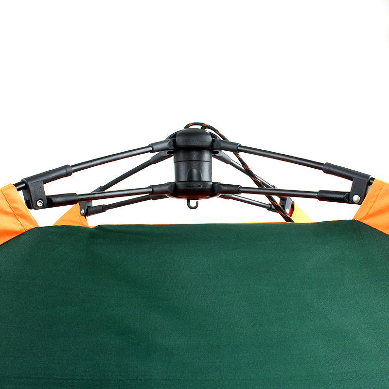 Outdoor pet tent frame with green canopy and orange trim, black hub on Tampa Home & Garden Store