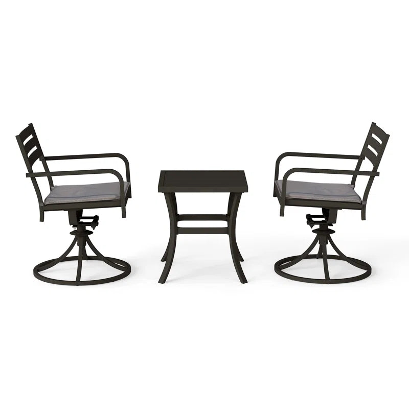 Outdoor Metal Swivel Patio Chairs and Table
