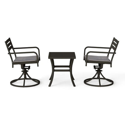Outdoor Metal Swivel Patio Chairs and Table