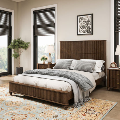 Solid Wood Platform Bed and the Tall Headboard