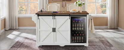 72 Inch Farmhouse Kitchen Island and Storage