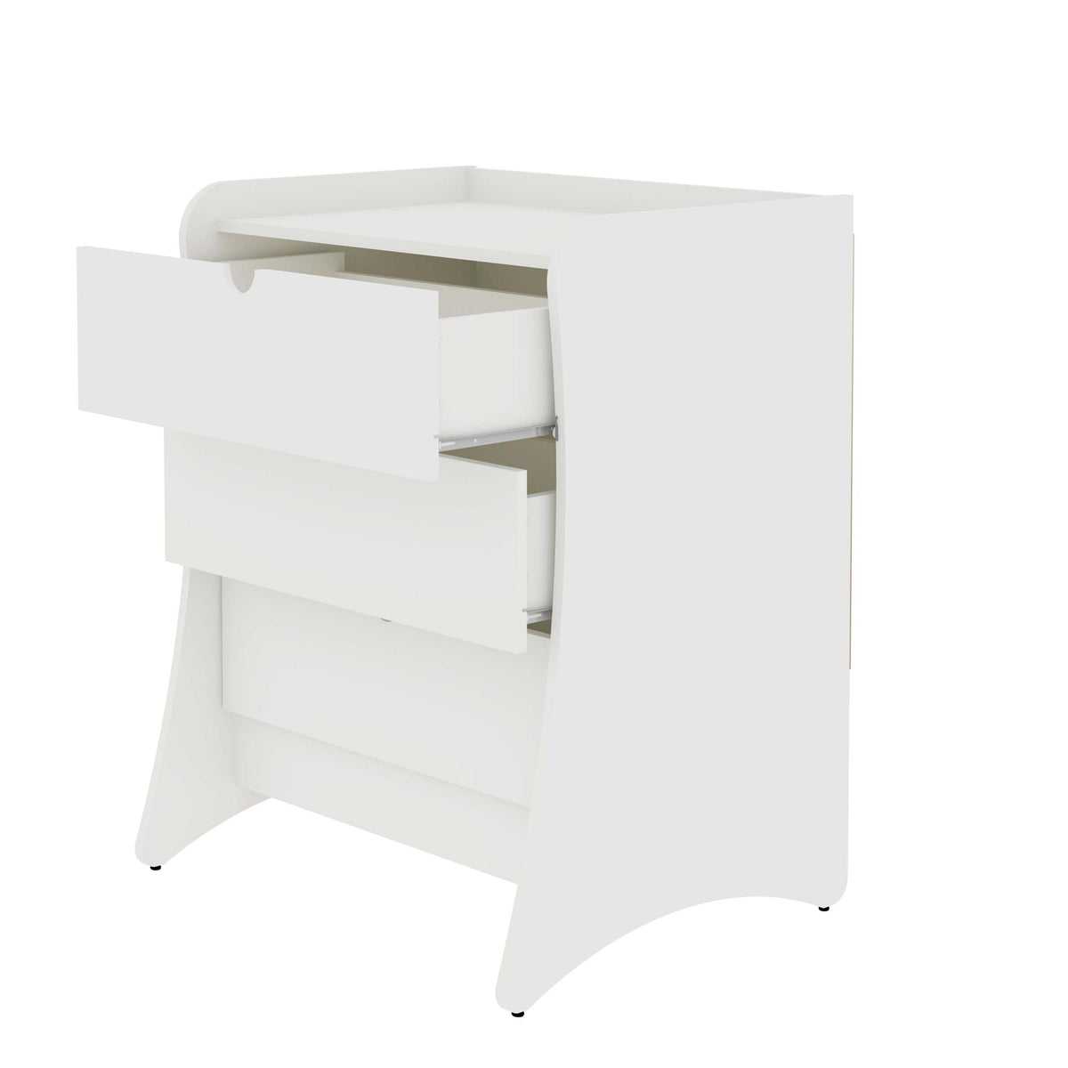 Nightstand white 3-drawer accent with quiet glide drawers by HouseOfZazla on Tampa Home & Garden Store