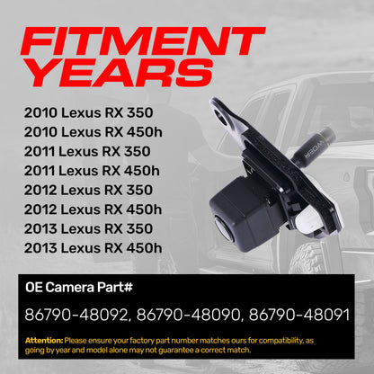 OE backup camera for Lexus RX 350/450h (2010-2013) Master Tailgaters, part 86790-48090/48091/48092 on Tampa Home & Garden Store