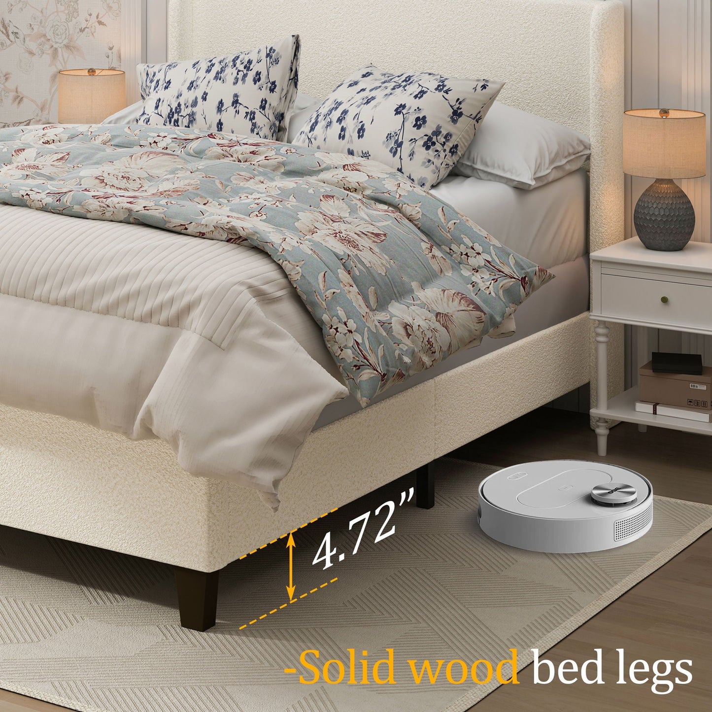 Sturdy Platform Bed Frame and a Padded Headboard