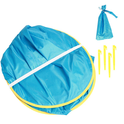 Baby beach tent blue round foldable UV sun shade with carry bag and stakes on Tampa Home & Garden Store