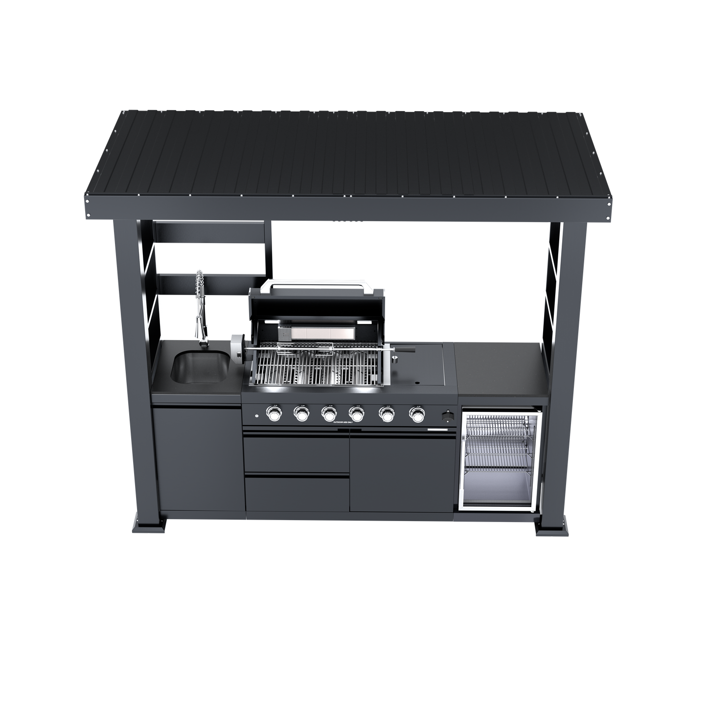 97-Inch 4-Burner Deluxe Stainless Steel Gas Outdoor Kitchen Grill HouseOfZazla on Tampa Home & Garden Store
