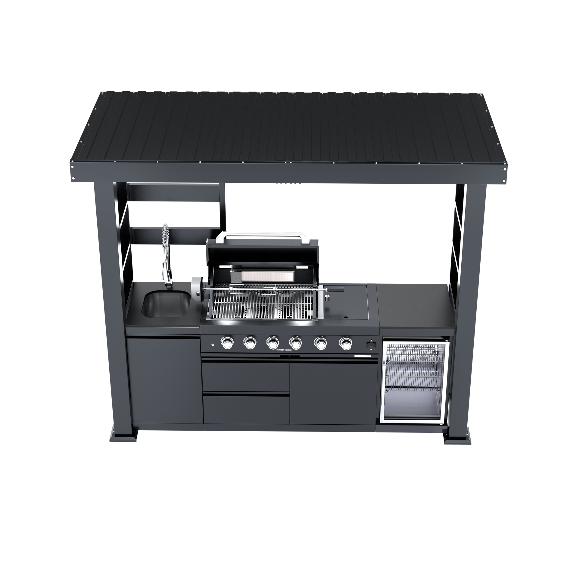 97-Inch 4-Burner Deluxe Stainless Steel Gas Outdoor Kitchen Grill HouseOfZazla on Tampa Home & Garden Store