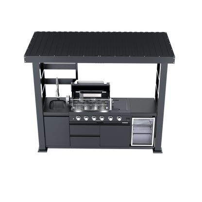 97-Inch 4-Burner Deluxe Stainless Steel Gas Outdoor Kitchen Grill HouseOfZazla on Tampa Home & Garden Store