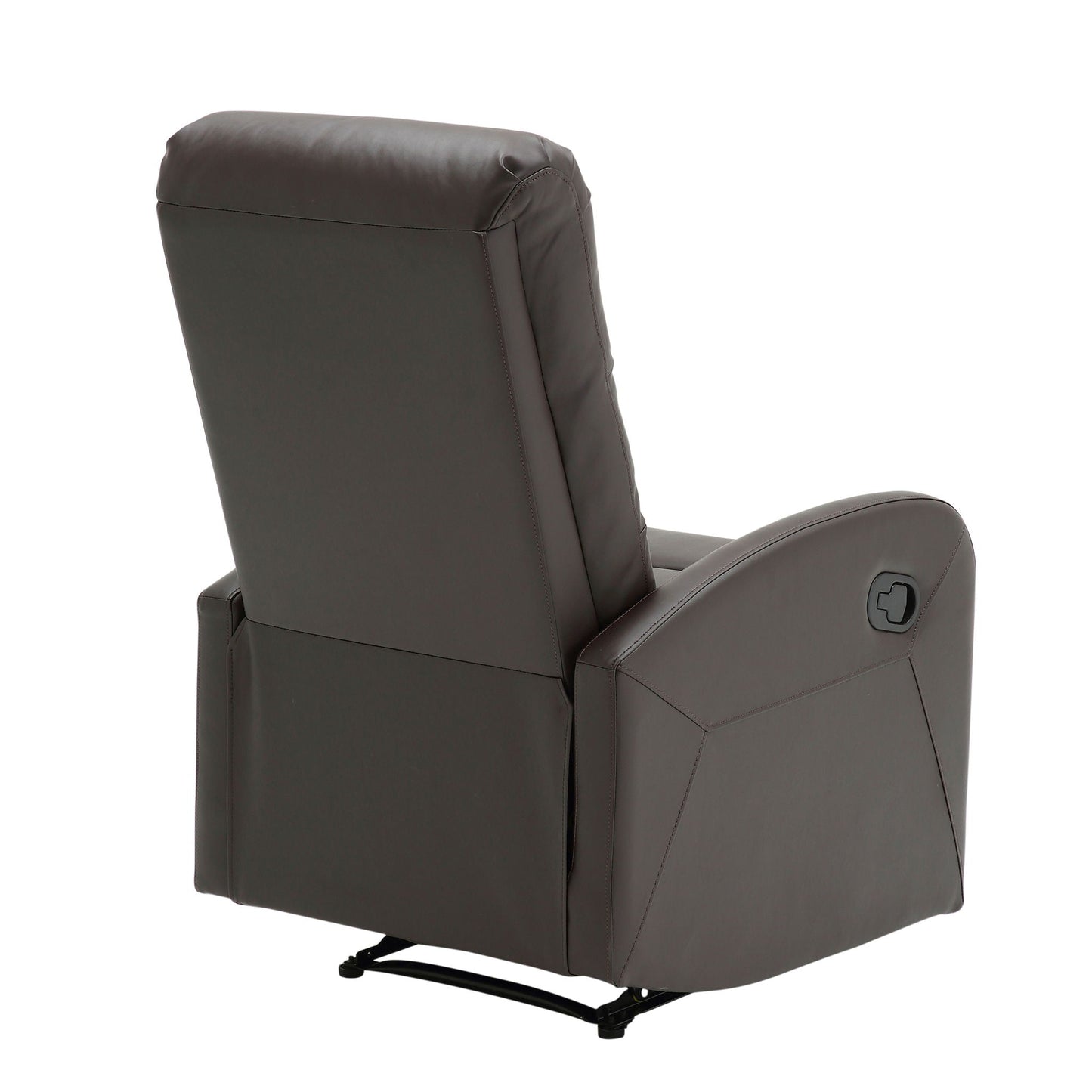 Dormi Contemporary Recliner Chair by HouseOfZazla dark brown leather with stitching on Tampa Home & Garden Store