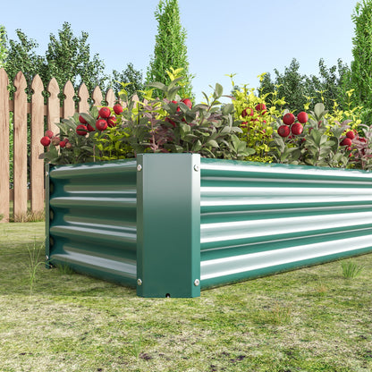 Metal Raised Garden Bed green steel panels rectangular 4×2×1ft on Tampa Home & Garden Store