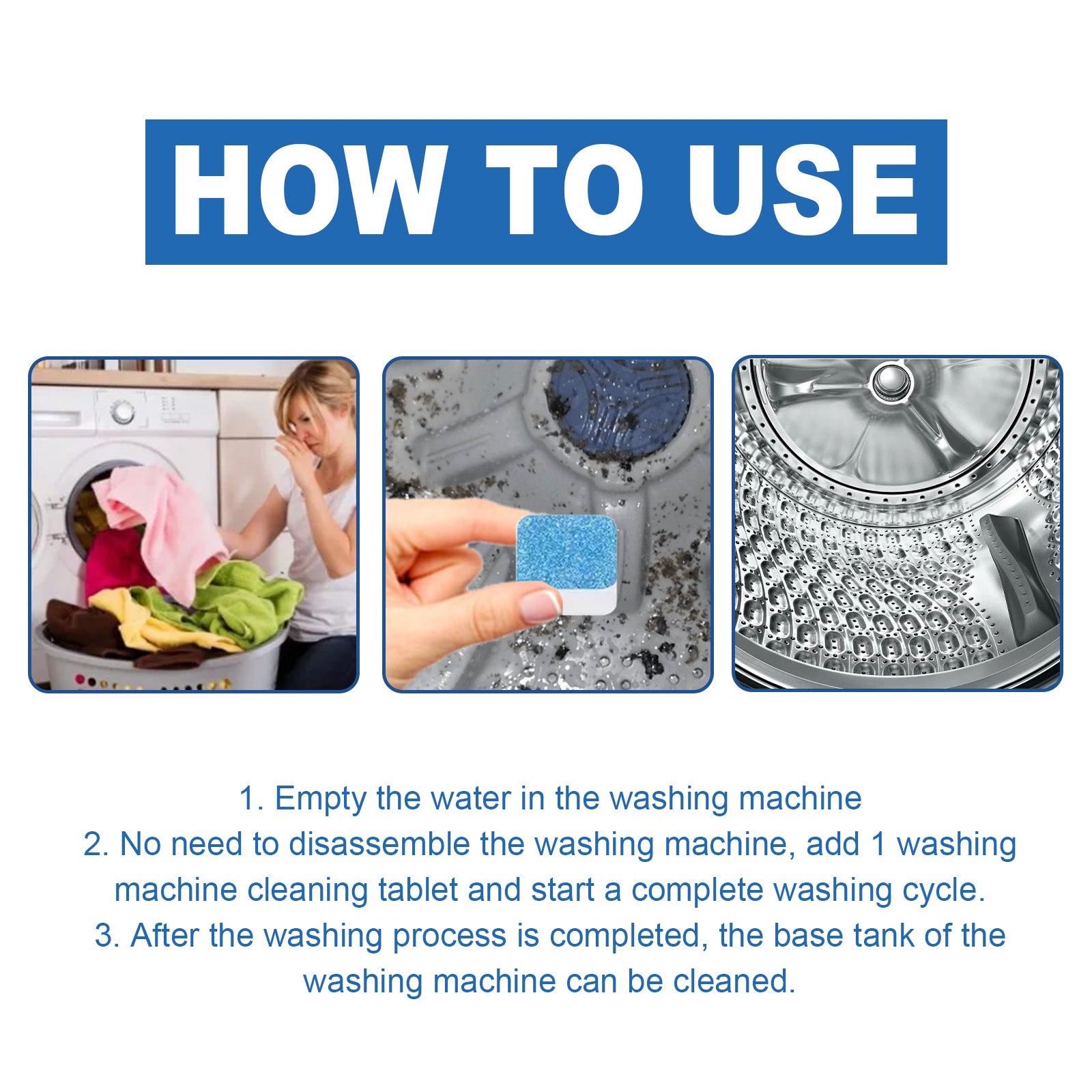 Washing Machine Cleaning Effervescent Tablet, Washing Machine Slot Stain Cleaner Effervescent Tablet Automatic Cleaning - Tampa Home & Garden Store