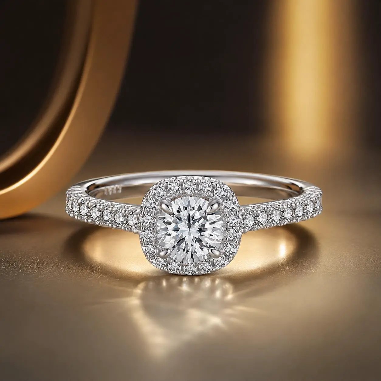 Sterling Silver Moissanite Ring 0.5 Carat Size 6