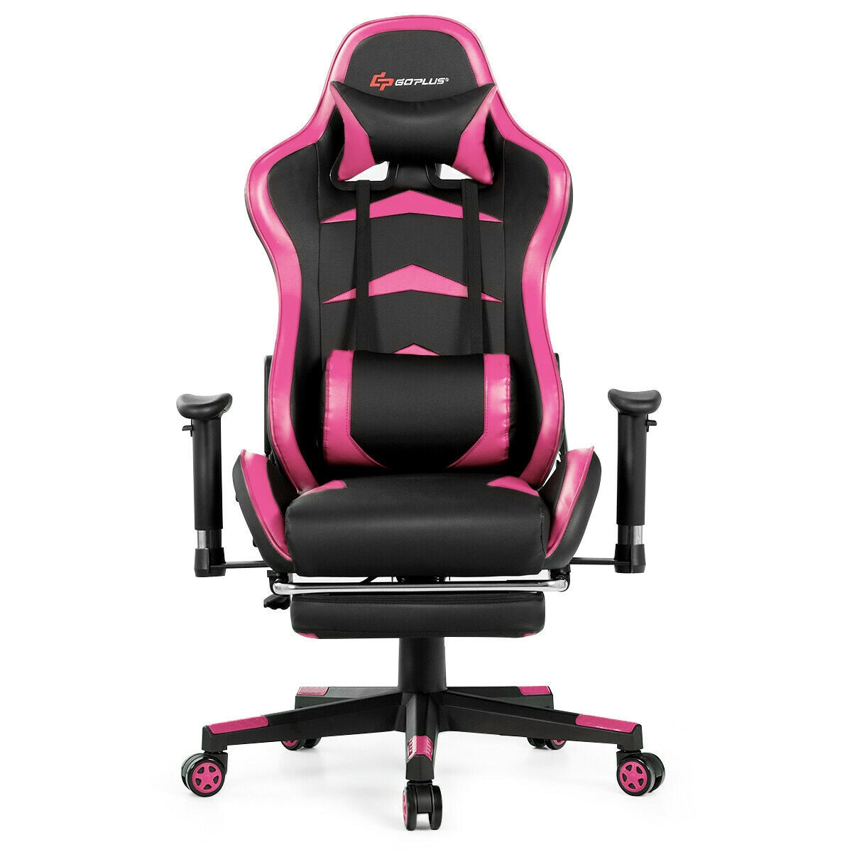 Sillón de masaje para videojuegos con reposapiés - rosa