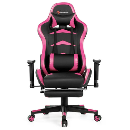 Sillón de masaje para videojuegos con reposapiés - rosa