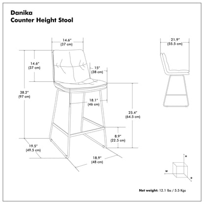 Danika Counter Height Stool Set of 2 for Kitchen