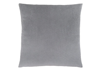 Square gray decorative throw pillow with textured diamond quilt pattern on Tampa Home & Garden Store