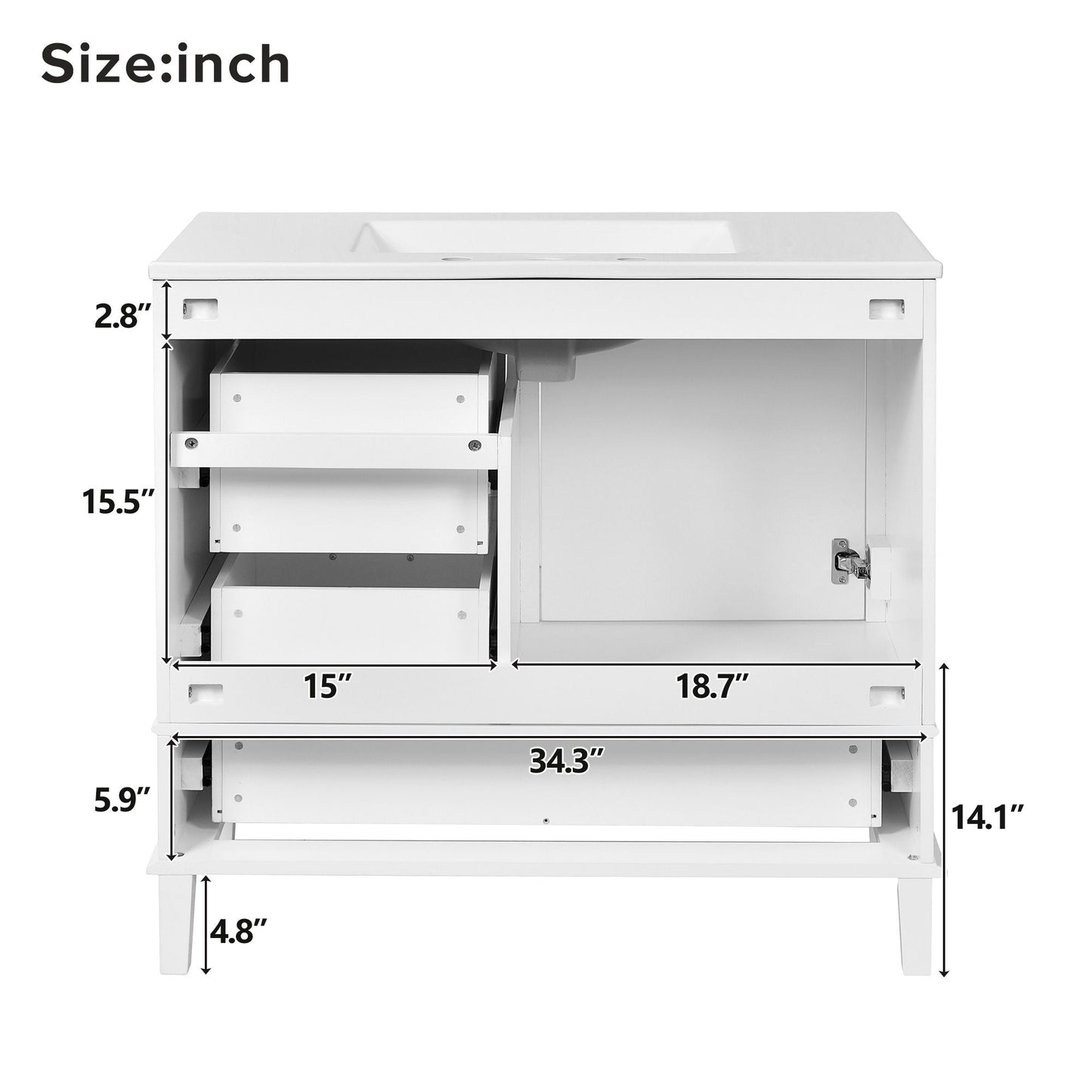 Bathroom Vanity With Sink Solid Wood Cabinet