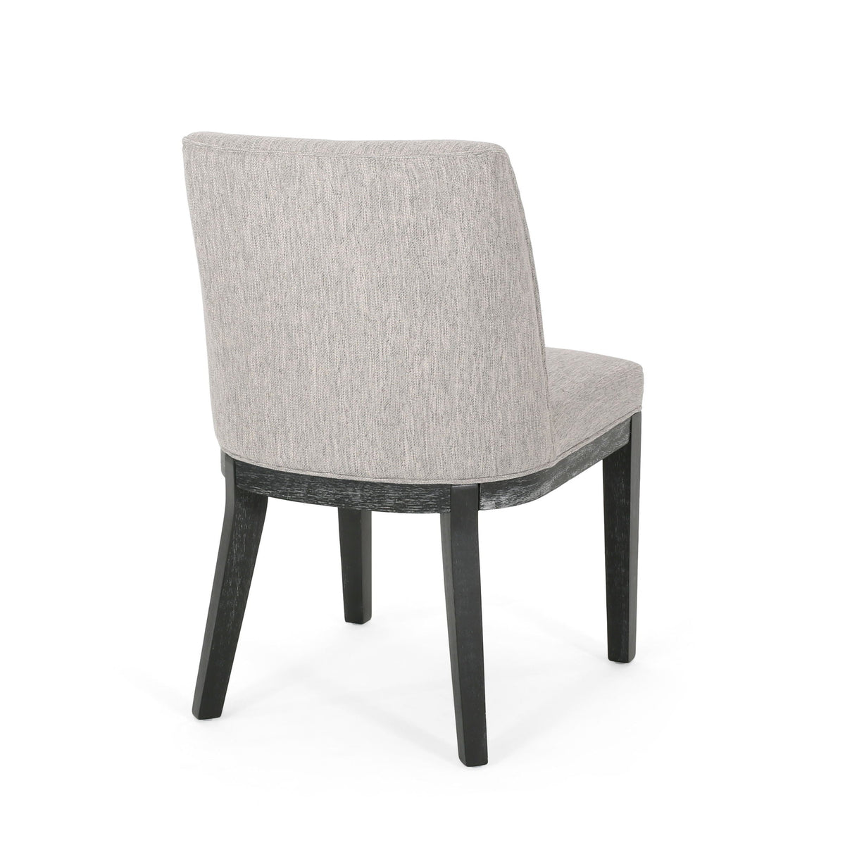 Modern dining chair set gray fabric upholstery with black wooden legs 2-pack HouseOfZazla on Tampa Home & Garden Store