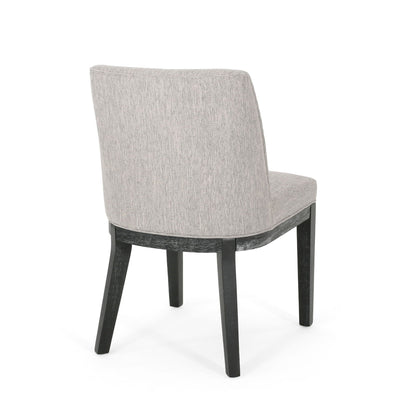 Modern dining chair set gray fabric upholstery with black wooden legs 2-pack HouseOfZazla on Tampa Home & Garden Store