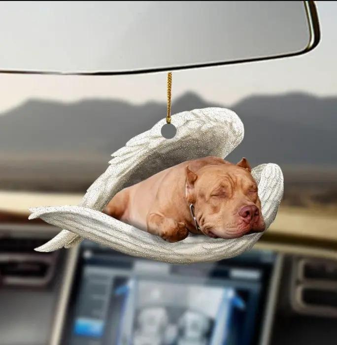 Car Pendant Sleeping Dog Angel Decor Hanging