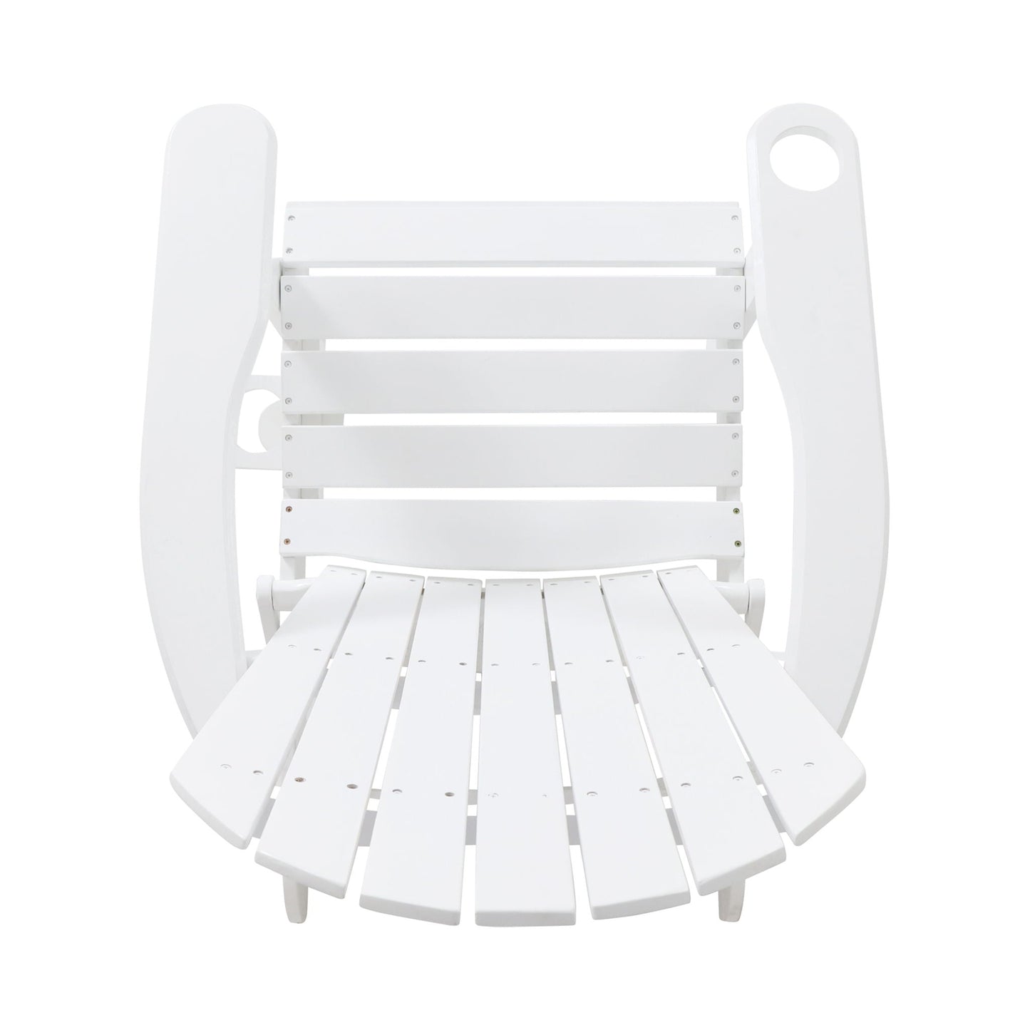 Zenithia outdoor foldable Adirondack chair white with slatted back and curved armrests on Tampa Home & Garden Store