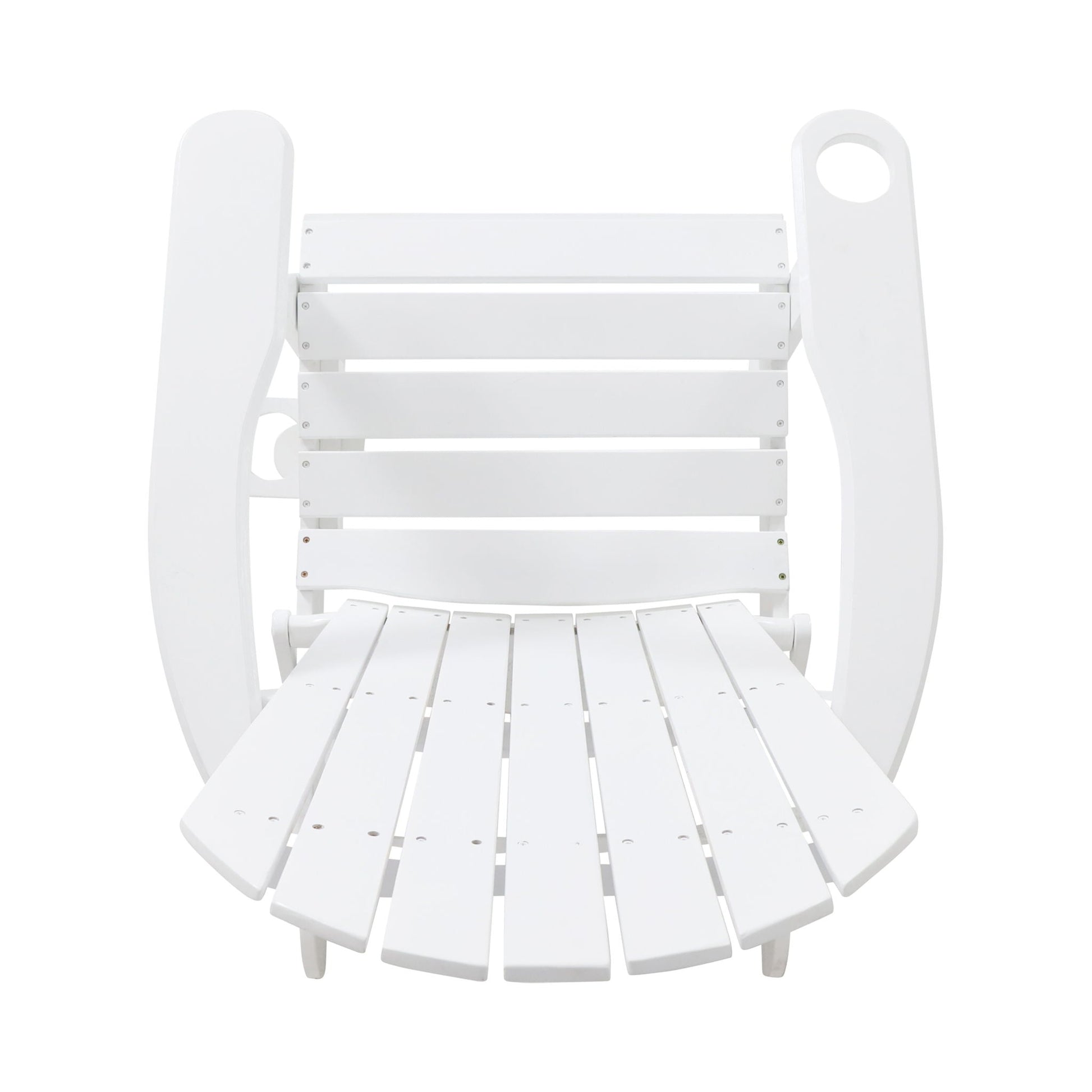 Zenithia outdoor foldable Adirondack chair white with slatted back and curved armrests on Tampa Home & Garden Store