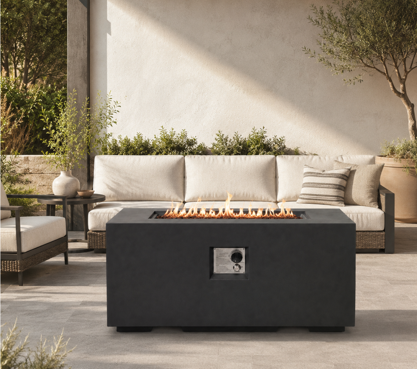 42 Inch Outdoor Fire Pit Table and Concrete Base