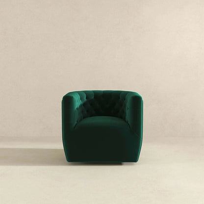Delaney ergonomic swivel chair emerald green velvet tufted back on Tampa Home & Garden Store