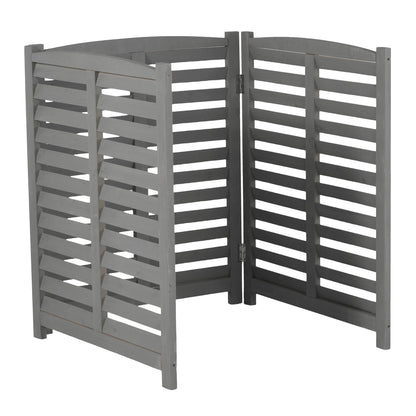 Solid Wood and Air Conditioner Privacy Fence