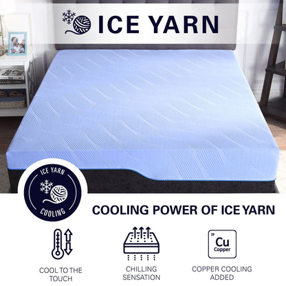12-inch Refresh Hybrid Cooling GelCare memory foam and coil mattress blue cover HouseOfZazla on Tampa Home & Garden Store