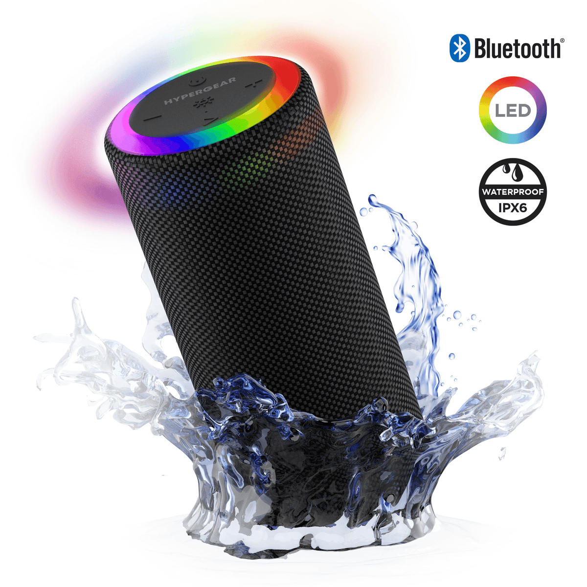 Halo XL Wireless LED Speaker, black mesh with RGB LED ring by Best Product Finds, Bluetooth on Tampa Home & Garden Store