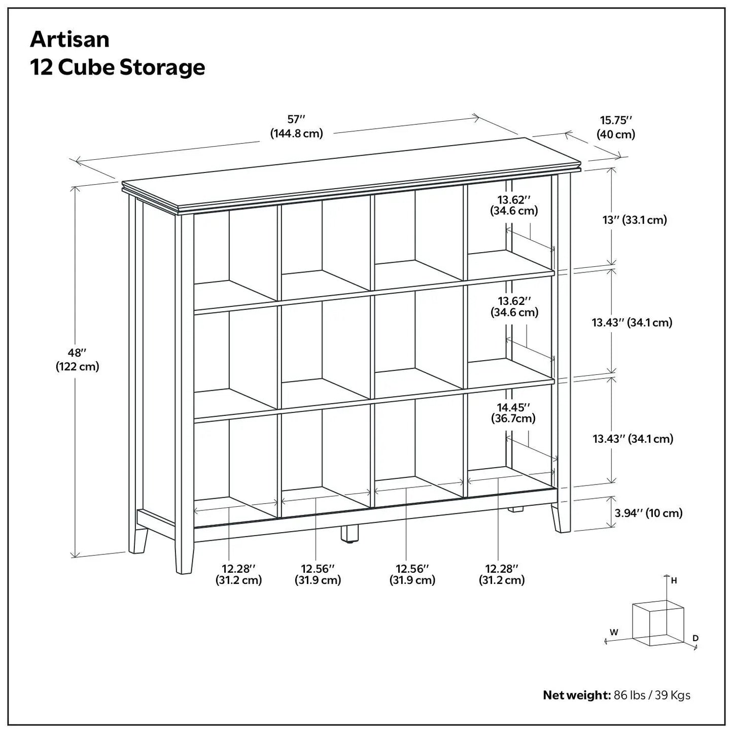 Artisan Cube Storage Cabinet Solid Wood Unit