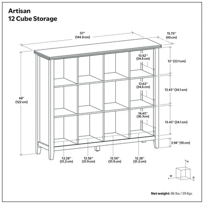 Artisan Cube Storage Cabinet Solid Wood Unit