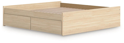 Onita Platform Bed with under-bed storage drawers in a light oak finish on Tampa Home & Garden Store