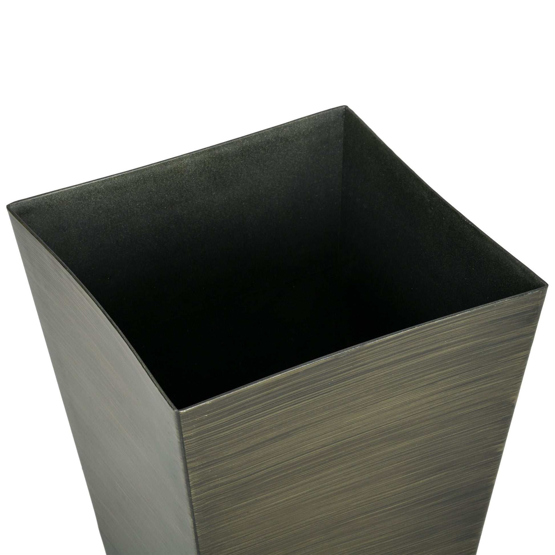 Outsunny 28in tall outdoor planter, square black brushed finish on Tampa Home & Garden Store