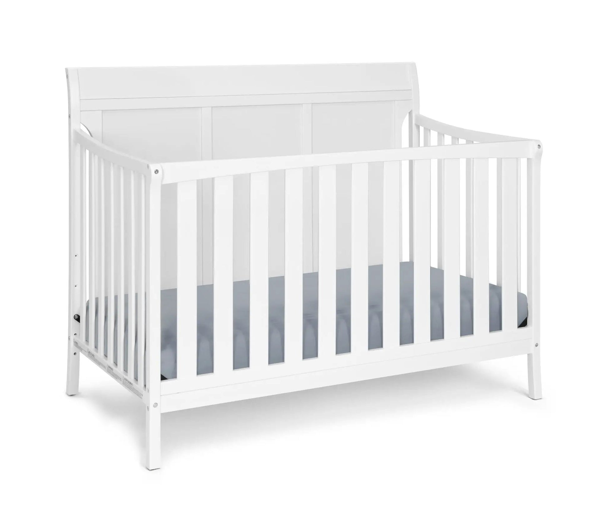 Shailee 4-in-1 Convertible Crib by Unique Piece Furniture, white finish with slatted sides on Tampa Home & Garden Store