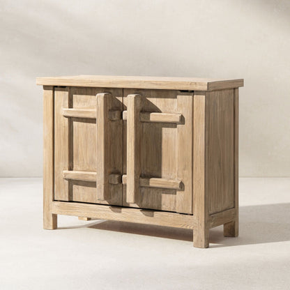 Natural Reclaimed Wood Rowan 2-Door Accent Cabinet with Storage, rustic finish on Tampa Home & Garden Store
