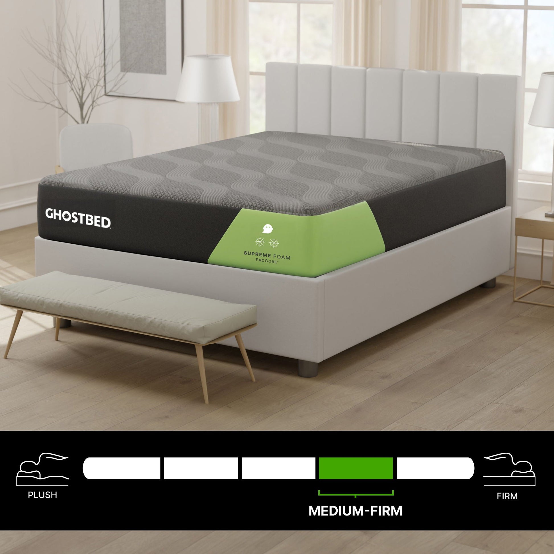 GhostBed Supreme 12-inch memory foam mattress with Procore cooling cover, medium-firm on Tampa Home & Garden Store