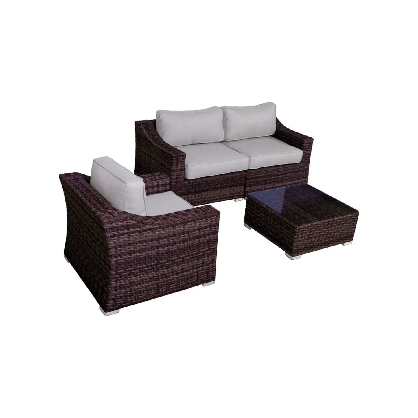 Outdoor Wicker Conversation Set With Cushions