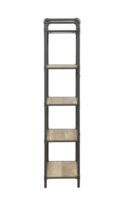 Itzel Bookshelf industrial pipe-frame etagere with wood shelves by Unique Piece Furniture on Tampa Home & Garden Store