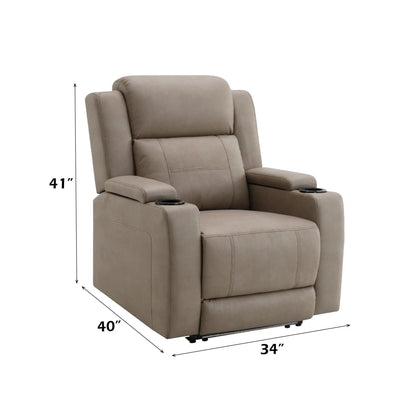 Lugo Power Motion Recliner and Cup Holder Camel