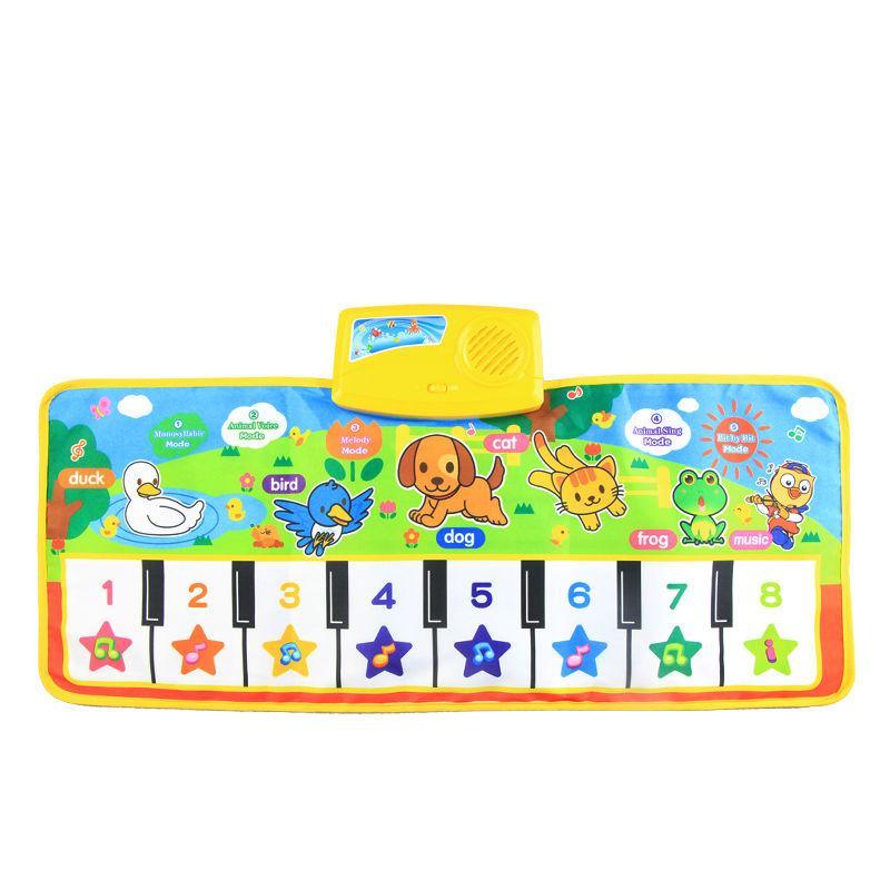 Stevvex baby musical mat with bright animal scene and piano key numbers 1–8, yellow speaker on Tampa Home & Garden Store