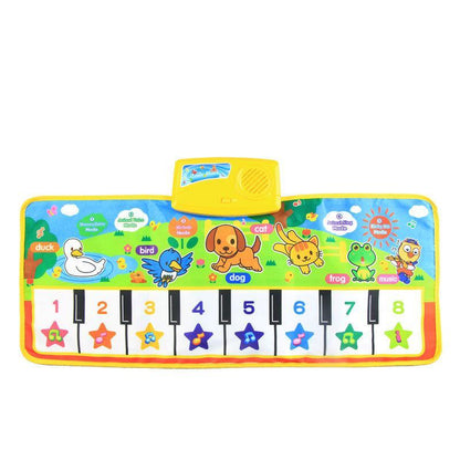 Stevvex baby musical mat with bright animal scene and piano key numbers 1–8, yellow speaker on Tampa Home & Garden Store